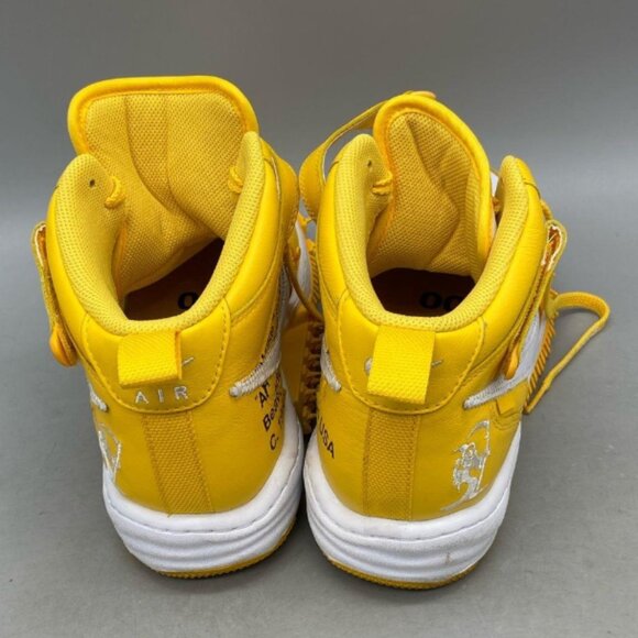 Authentic Nike X Off-white Men\'s Air Force 1 Mid Sp Varsity Maize Sneakers Sz 9
